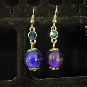 Dangling Blueish Purple Bead earrings